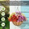 24 Bundles Artificial Hanging Flowers with 2 Baskets for Outdoors(Mutil Color)